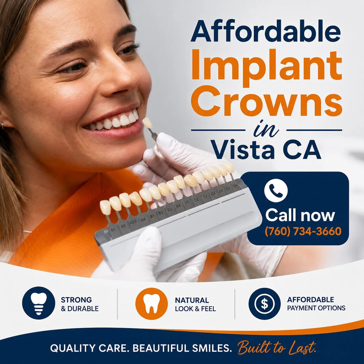 Affordable implant crown restoration at Alta Vista Dental in Vista, CA