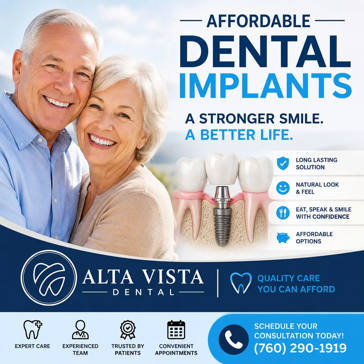 Affordable dental implants at Alta Vista Dental in Vista, CA