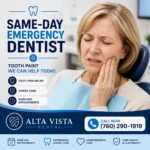 Same-day emergency dentist visit at Alta Vista Dental in Vista, CA
